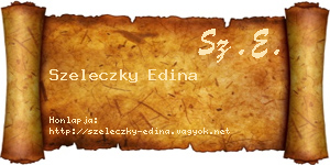 Szeleczky Edina névjegykártya